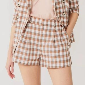 🆕️ NINE WEST Mocha Frosted Plaid High Rise Walking Shorts SIZE: 1X